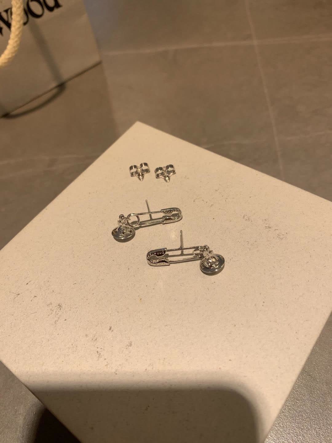 Vivienne Westwood Silver Safety Pin Earrings